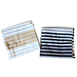 Old Navy Lot Bundle of 2 Neutral Striped Fleece Infinity Scarves Neck Warmer